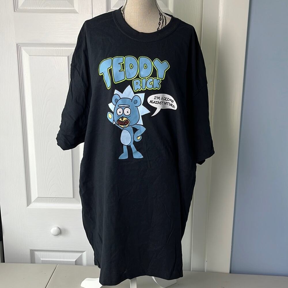 Adult Swim Rick and Morty Teddy Rick T-Shirt Black XL